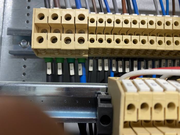 Morsettiera di un quadro elettrico